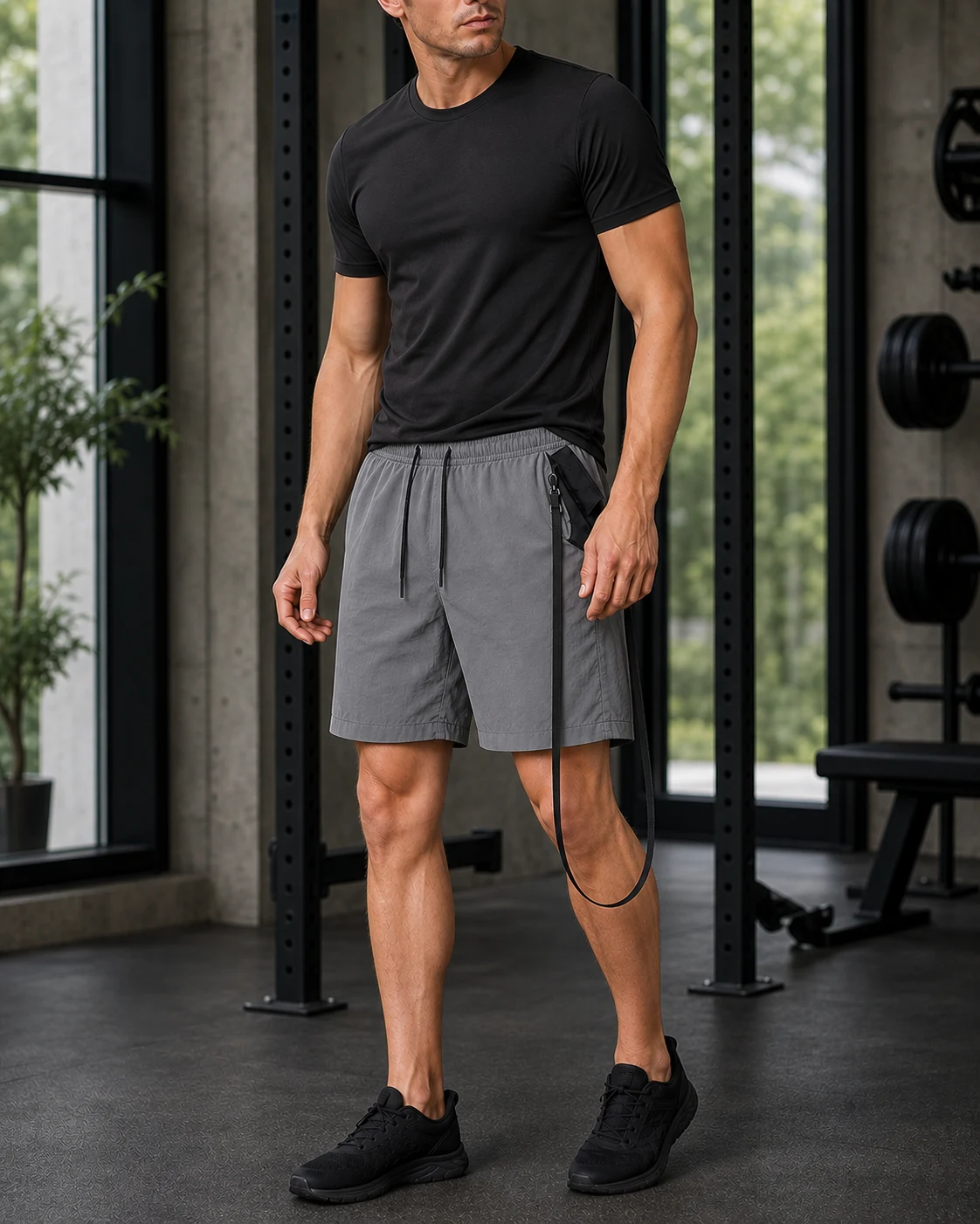 Men's Drawstring Pocketed Active Shorts — ANON INC campaign