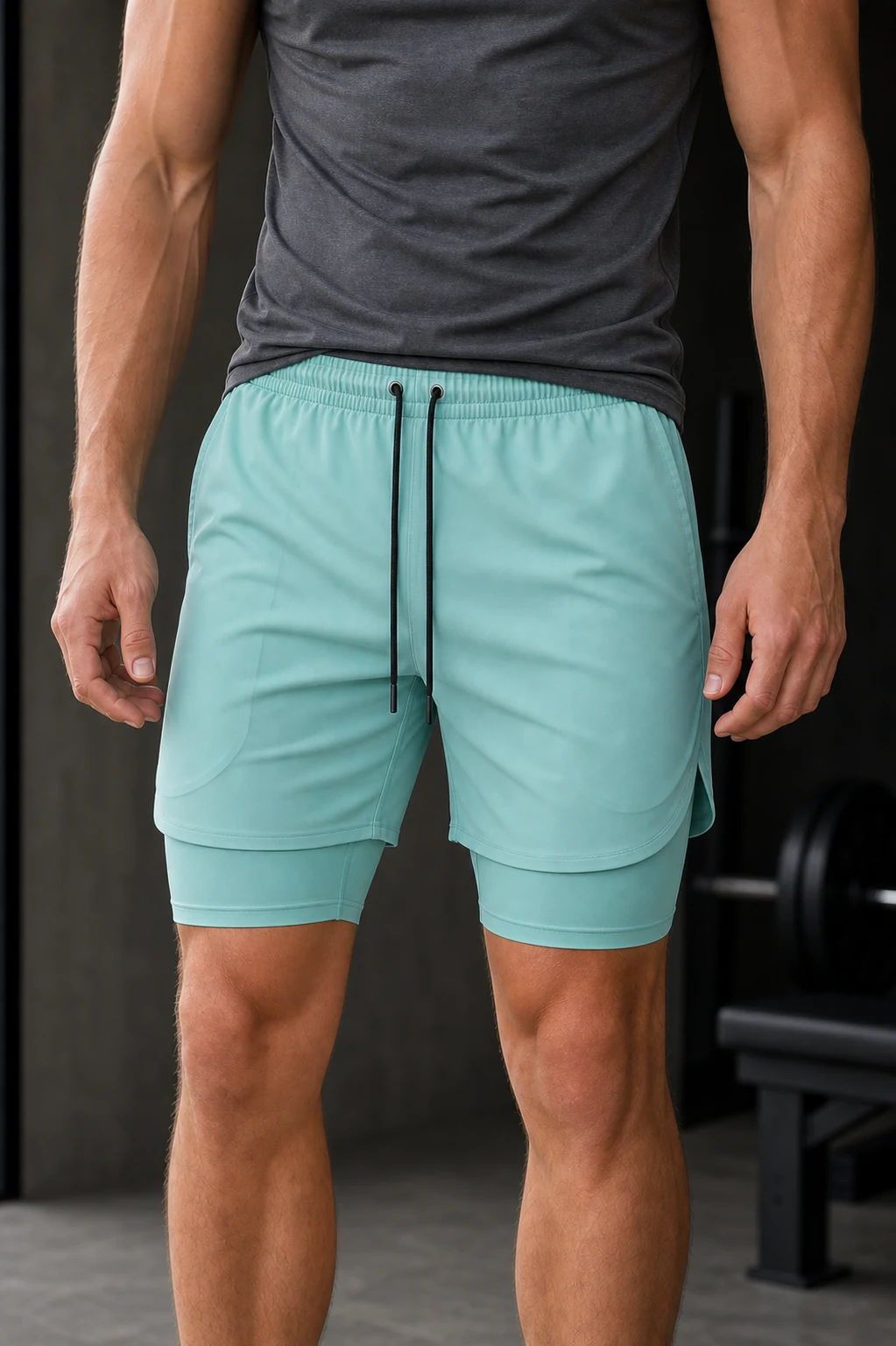 Men's Drawstring Active Shorts with Built-In Compression Liner — ANON INC campaign 4