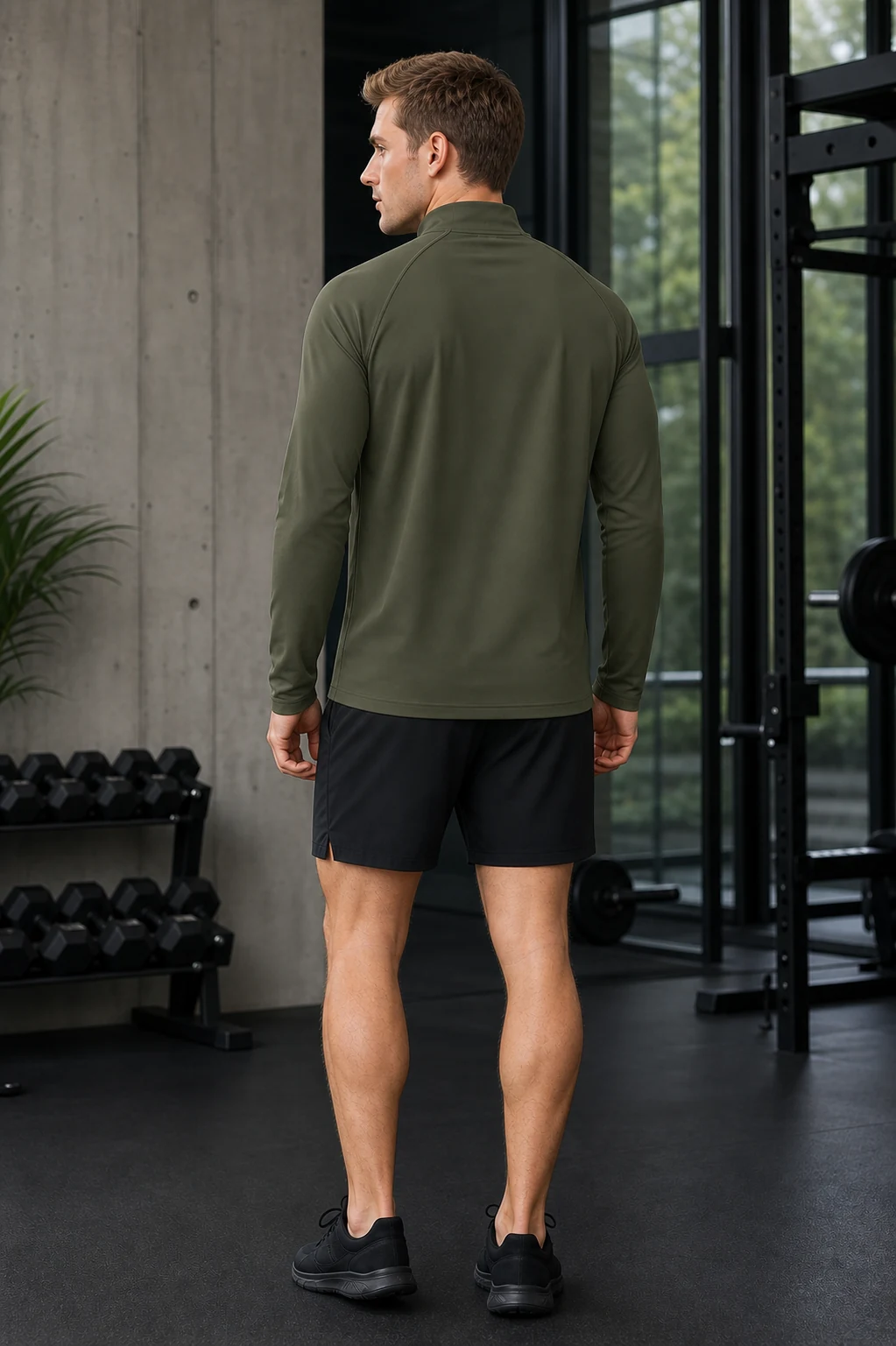 Men's Lightweight Long Sleeve Active T-Shirt with Zipper — ANON INC campaign 2