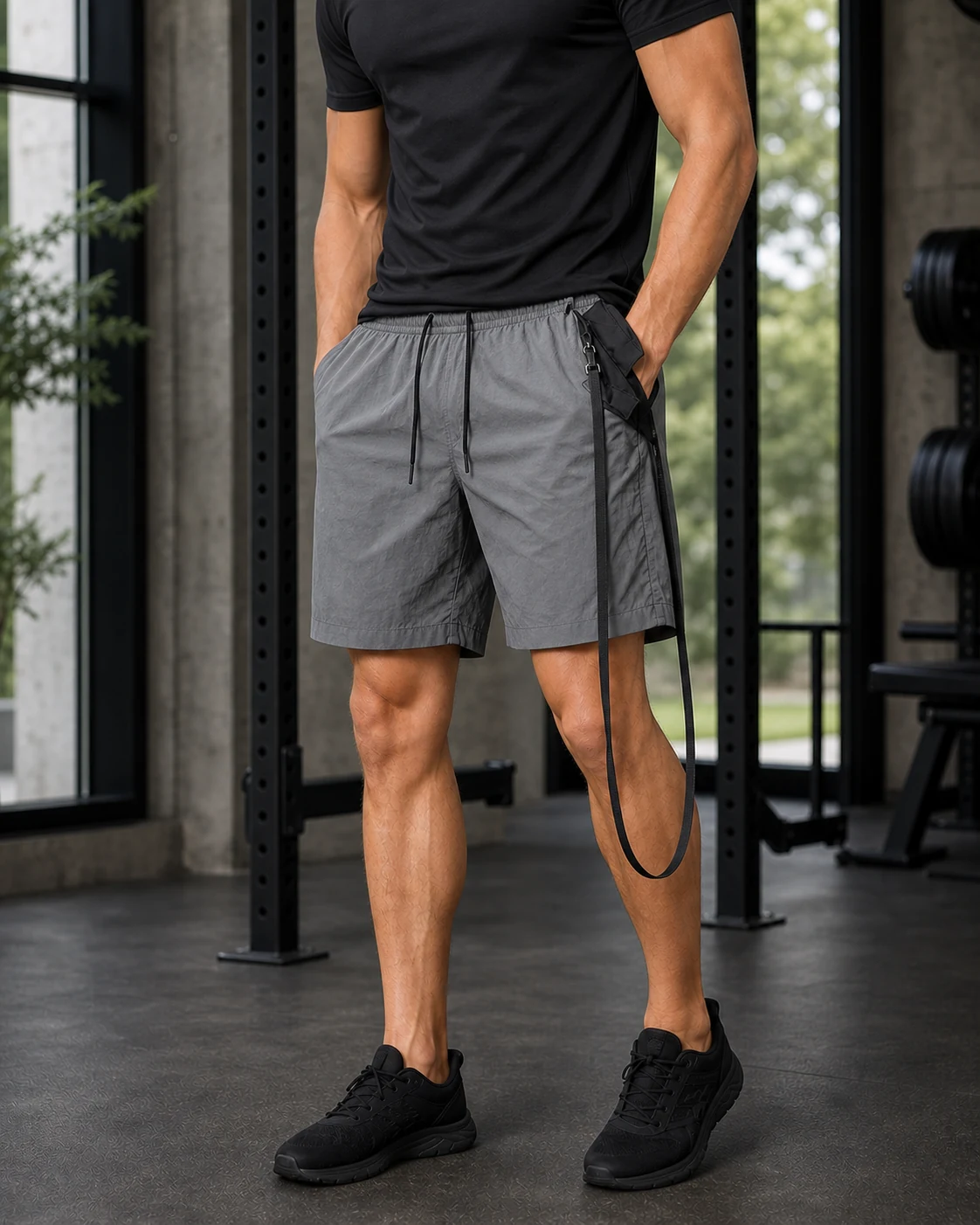 Men's Drawstring Pocketed Active Shorts — ANON INC campaign 4