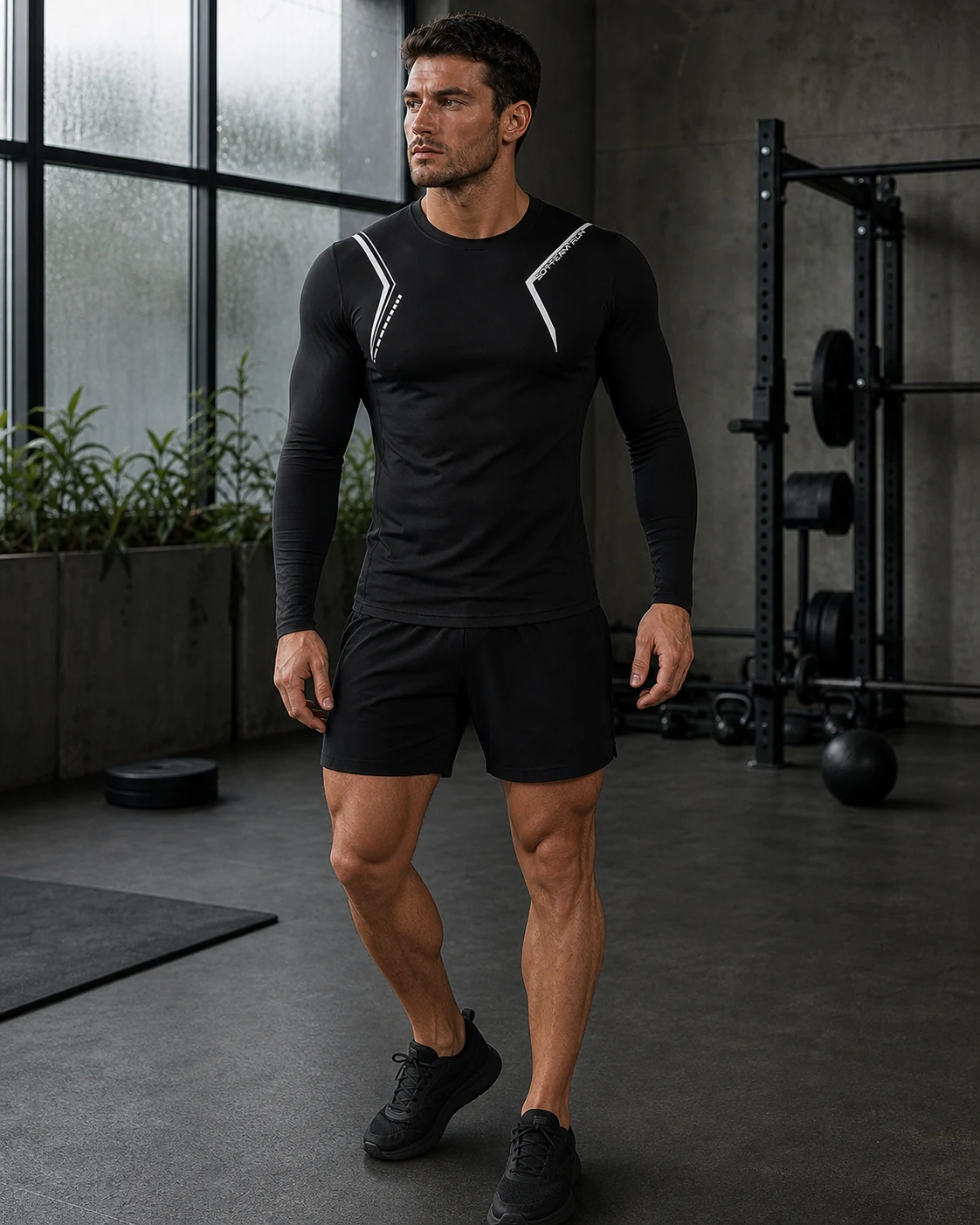 Men's Full Size Round Neck Long Sleeve Active T-Shirt Plus Size — ANON INC campaign 4