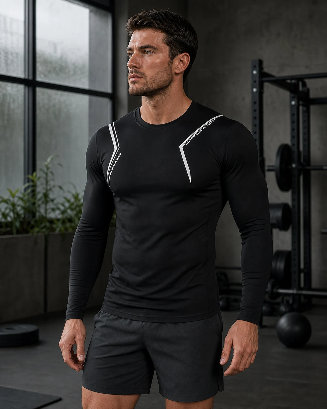 Men's Full Size Round Neck Long Sleeve Active T-Shirt Plus Size — ANON INC campaign 3