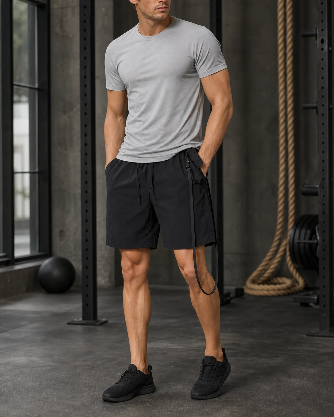 Men's Drawstring Pocketed Active Shorts — ANON INC campaign